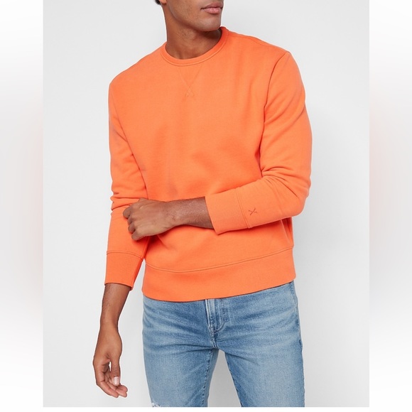 NWT Express Solid Fleece Crew Neck Sweatshirt - Picture 3 of 6